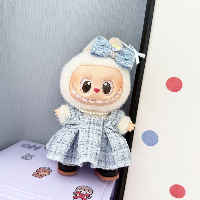 The first, second and third generation keychain Labubu clothes pendant Labubu baby clothes high-end small pendulum fragrant skirt set lady