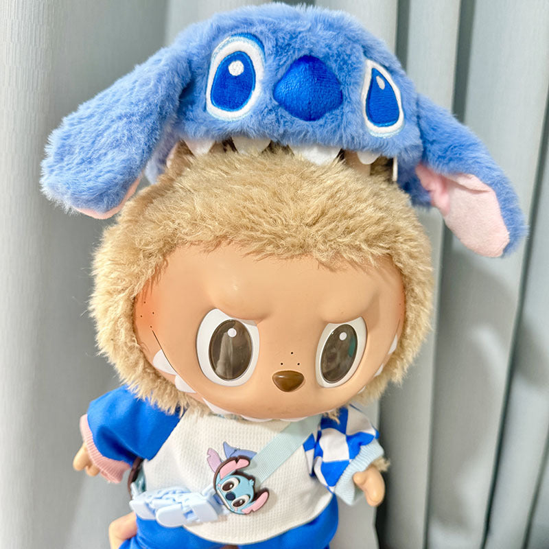 38Cm Labubu plush doll clothes for vinyl Labubu doll clothes Stitch suit cute
