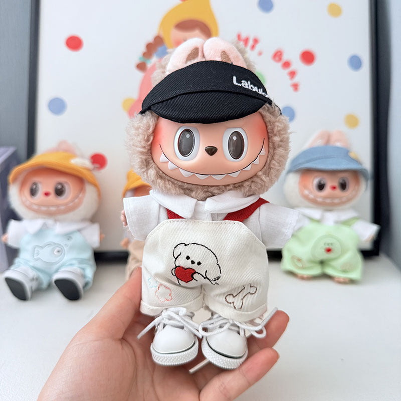First and second generation keychain Labubu clothes pendant Labubu baby clothes cat puppy fish overalls set cute