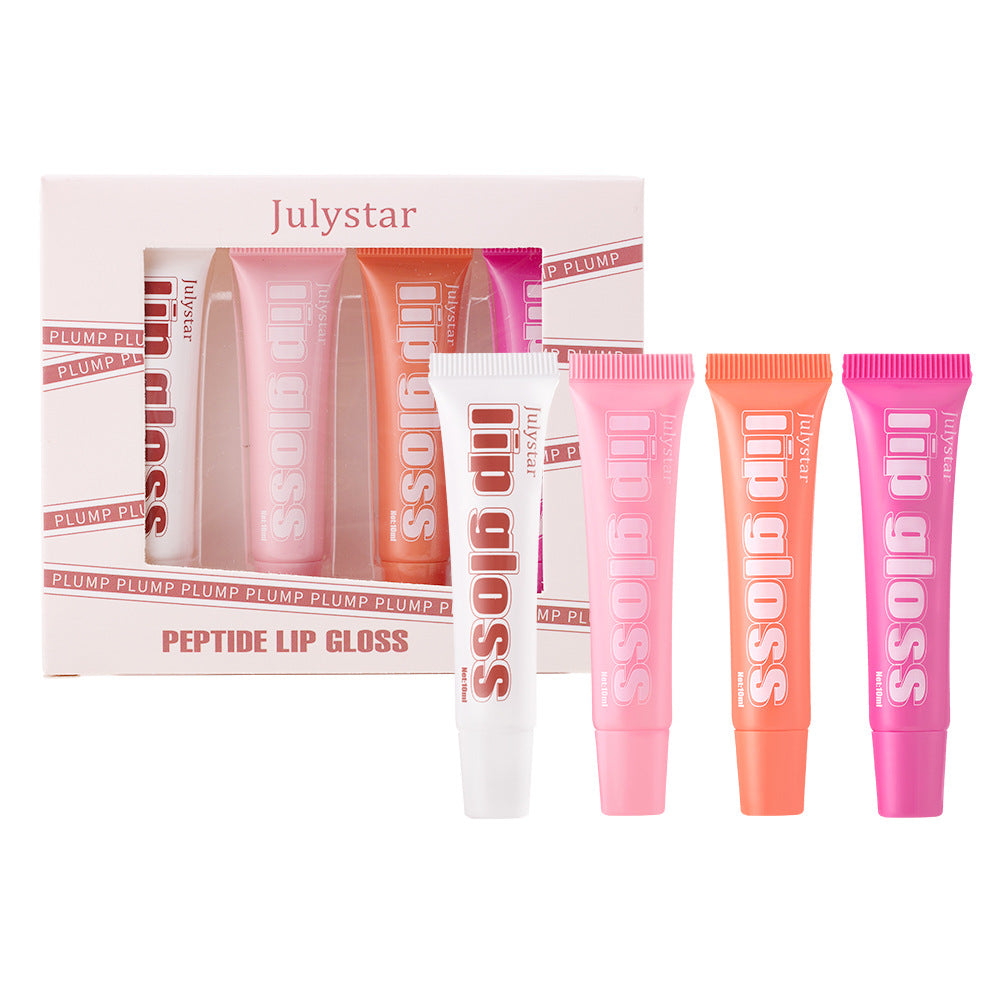 Julystar Popular Lip Moisturizing Fruit Lip Gloss 4 Pcs Set Lip Glaze Moisturizing Hydrating Lip Oil Makeup