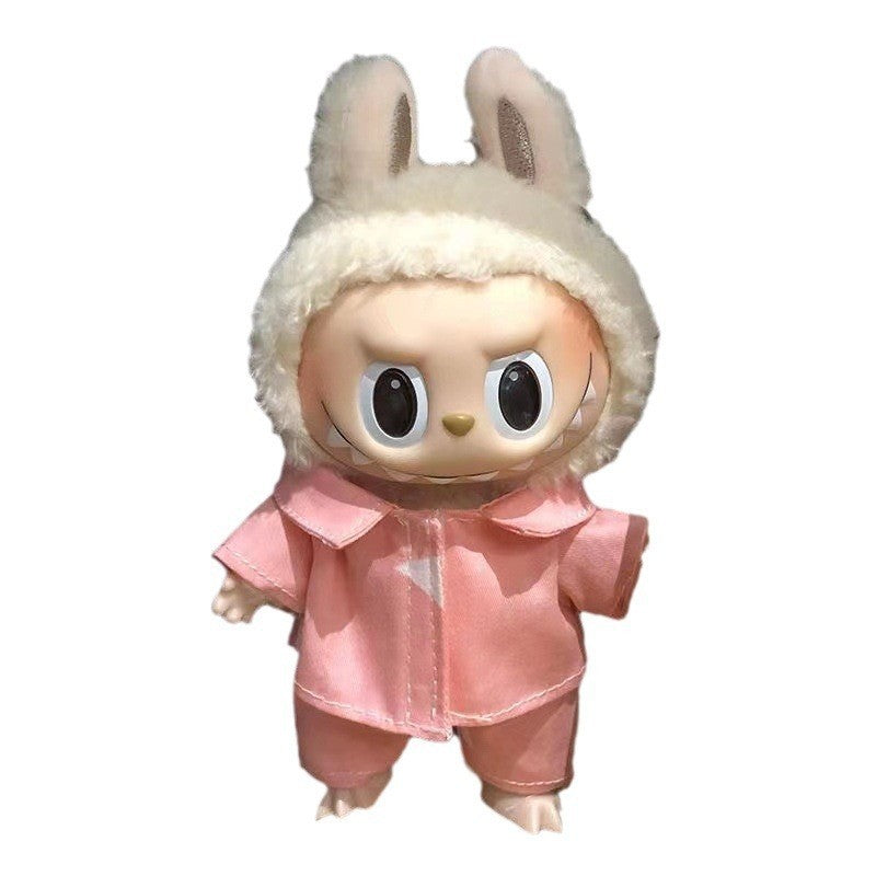 15Cm blind box rabub casual satchel set macaron labubu pendant doll nightdress set cute