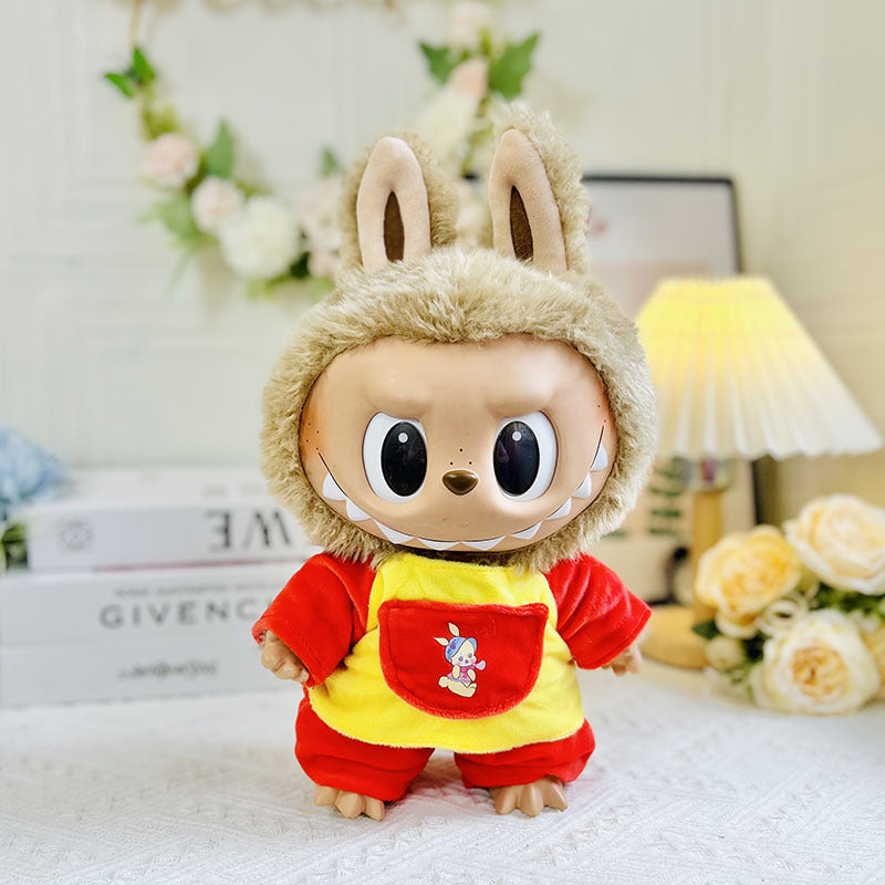 38Cm Labubu vinyl plush doll clothes for Labubu doll clothes summer pipa clothes set cute