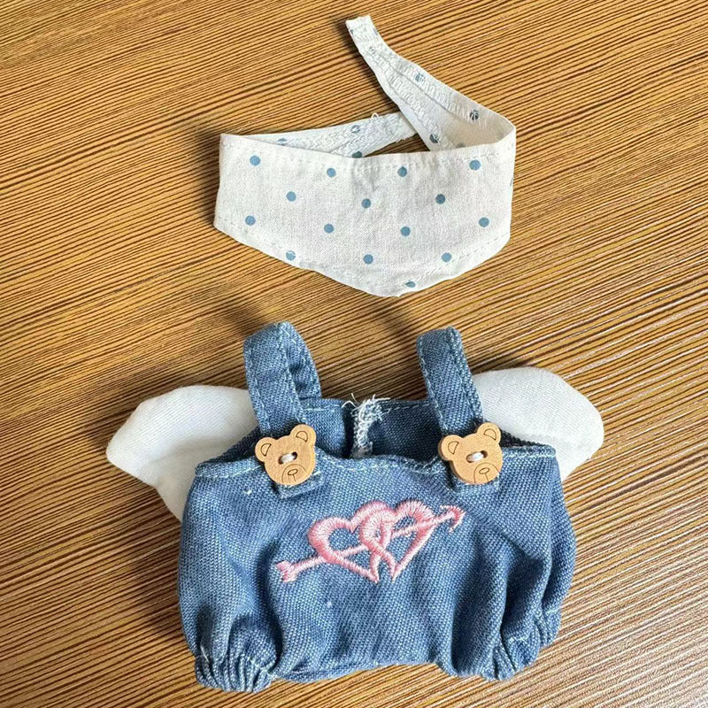 17Cm rabub wearing pendant labubu keychain baby clothes 10cm cotton doll clothes angel cupid clothes