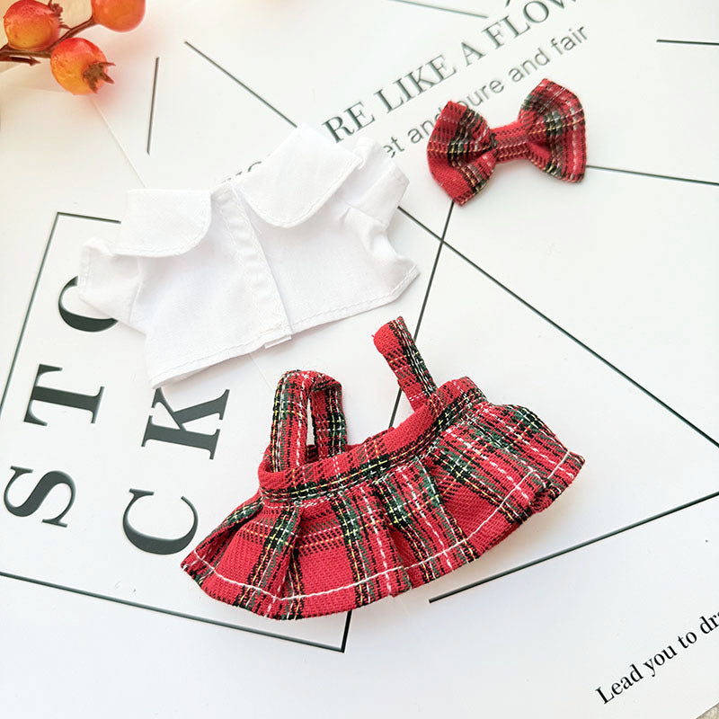 17Cm Labubuwa clothes LABUBU blind box sitting party one two three generations cute sweetheart Sugra dress cute