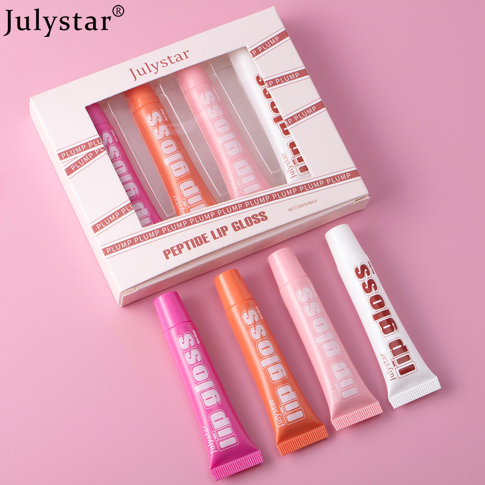 Julystar Popular Lip Moisturizing Fruit Lip Gloss 4 Pcs Set Lip Glaze Moisturizing Hydrating Lip Oil Makeup