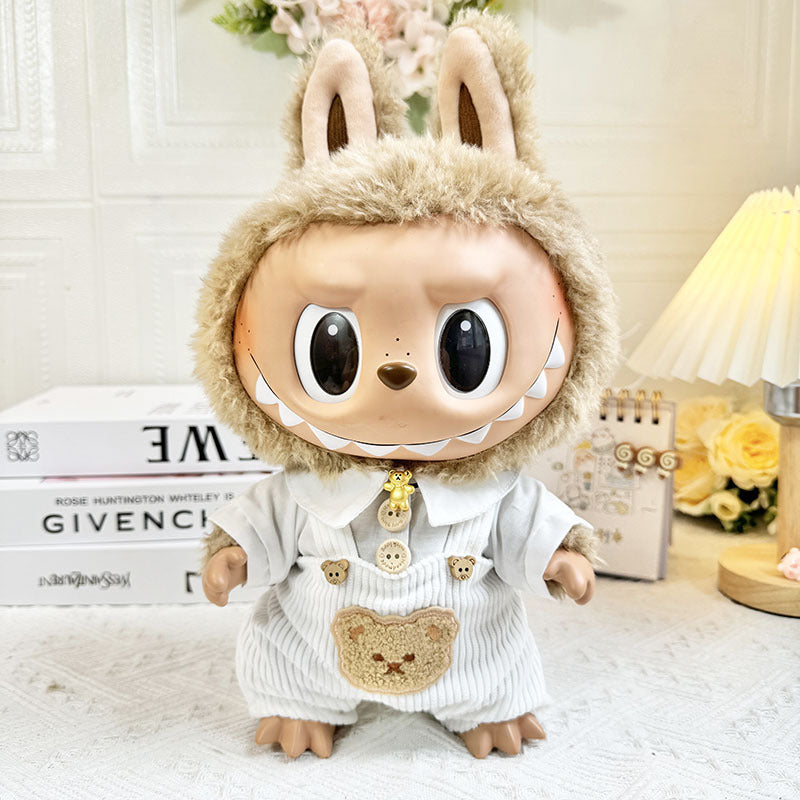 38Cm Labubu vinyl plush doll clothes for Labubu doll clothes cow coat blue bear sweater