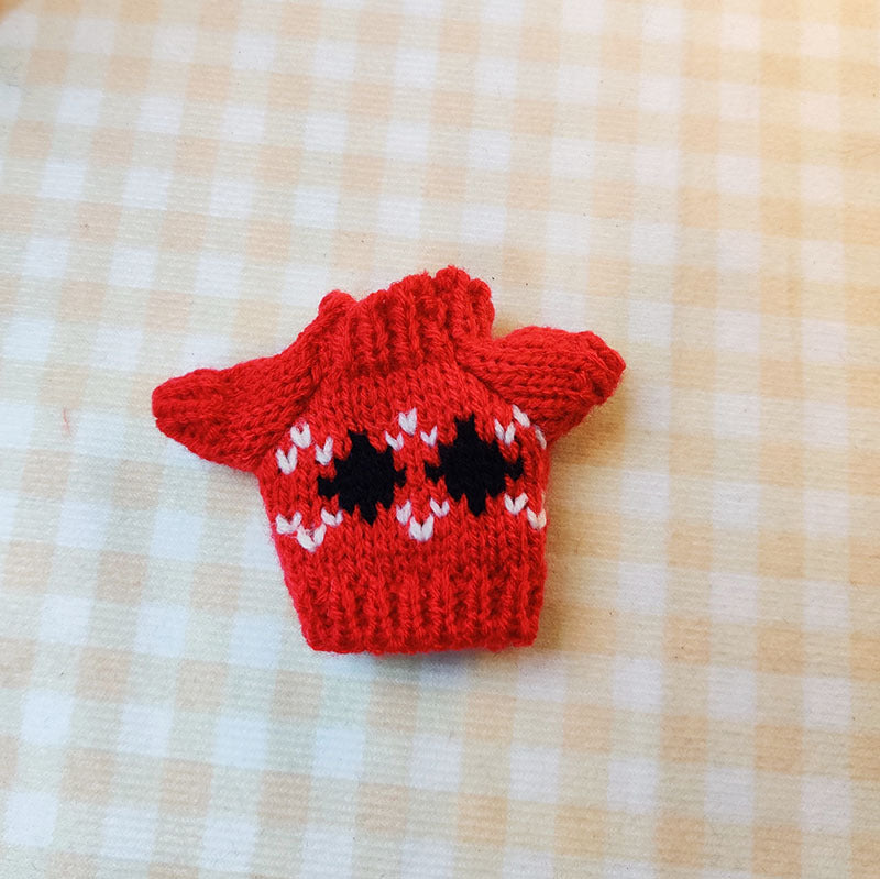 17Cm blind box rabub sweater pants macaron labubu pendant doll knitted sweater new year sweater cute