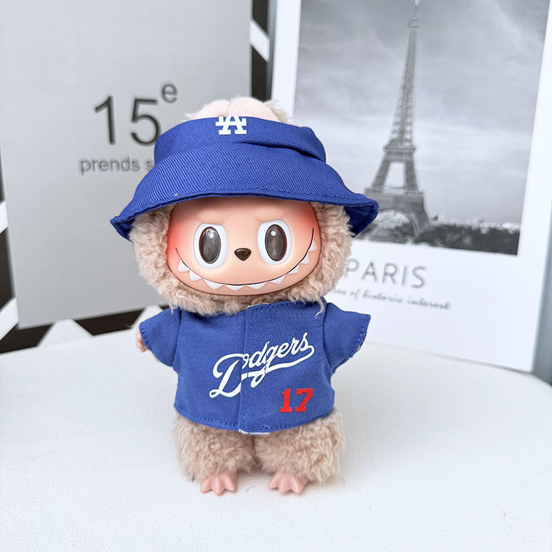 The first, second and third generation Labubu clothes pendant Labubu sitting baby clothes NY overalls sports suit is trendy and cute