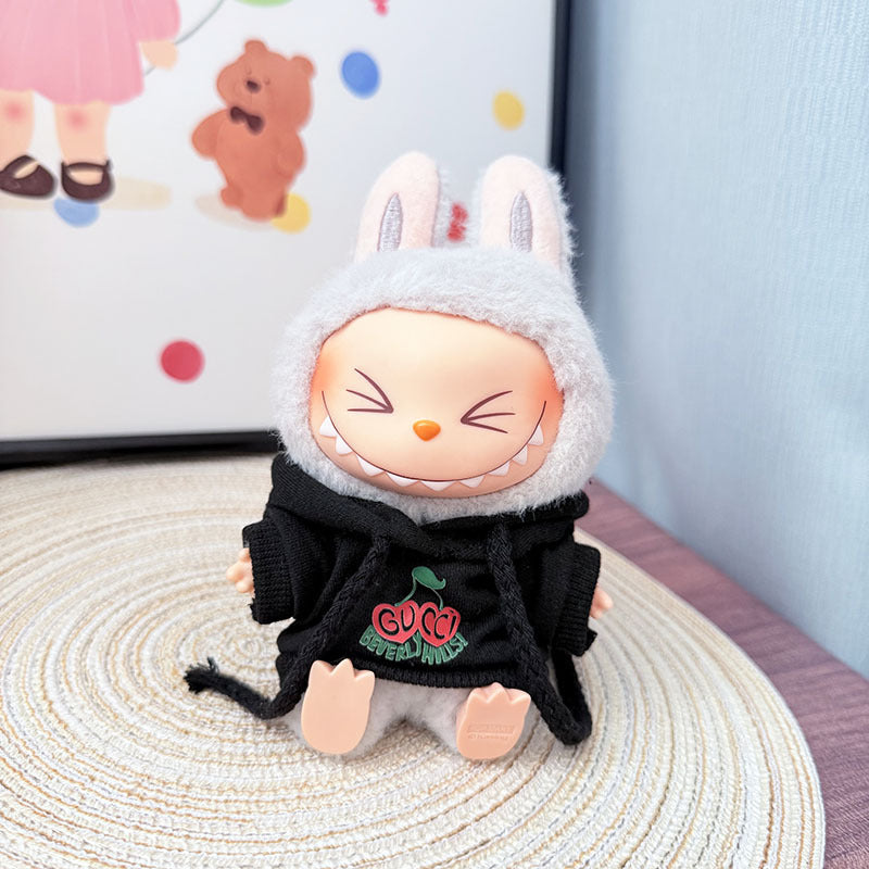 The first, second and third generation keychain Labubu clothes pendant Labubu baby clothes trendy sweater overalls set is cute.
