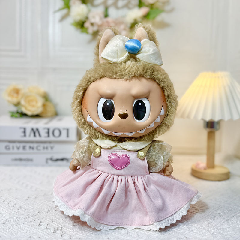 38Cm Labubu vinyl plush doll clothes for Labubu doll clothes summer pipa clothes set cute