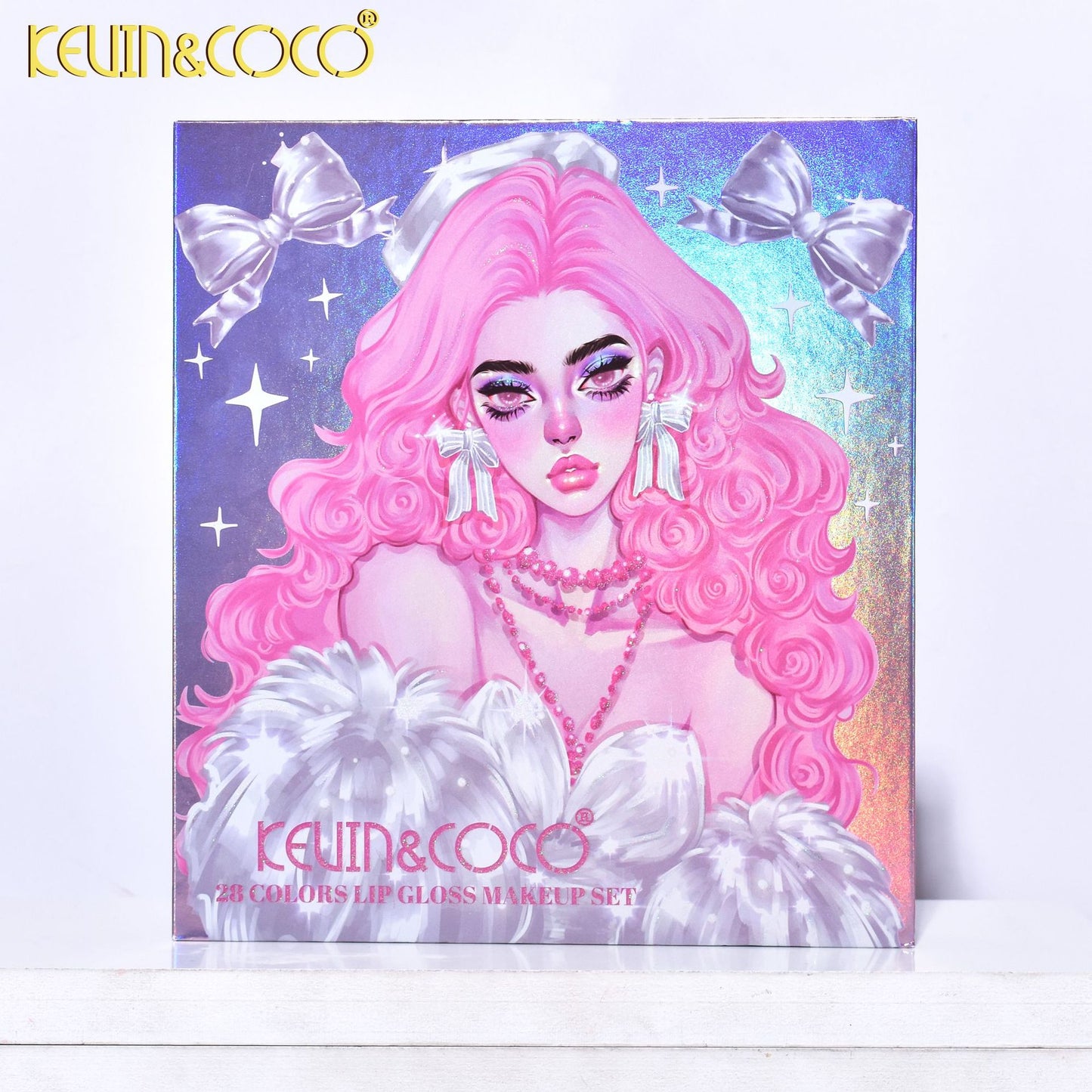 KEVIN & COCO Valentine's Day series bright lip gloss 28 pcs lipstick moisturizing, non-drying