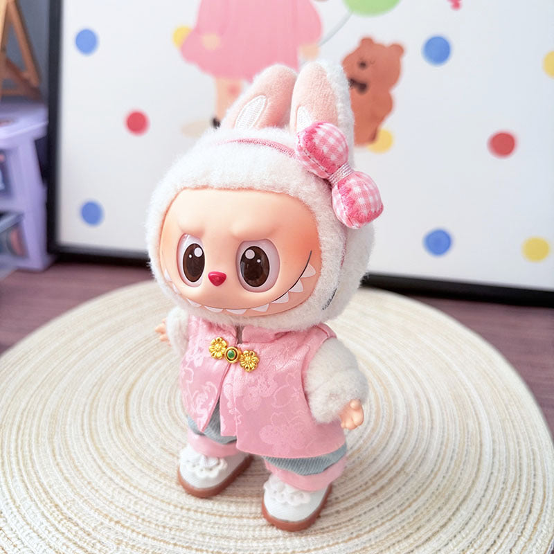 The first, second and third generation keychain Labubu clothes pendant Labubu baby clothes are elegant Chinese style suits, cute fairy.