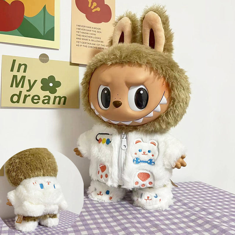 38Cm Labubu Vinyl Plush Doll Labubu Time to Chill Doll Dinosaur onesie