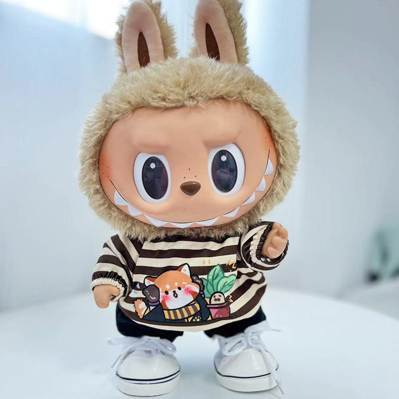 38Cm Labubu vinyl plush doll clothes for Labubu doll clothes summer pipa clothes set cute