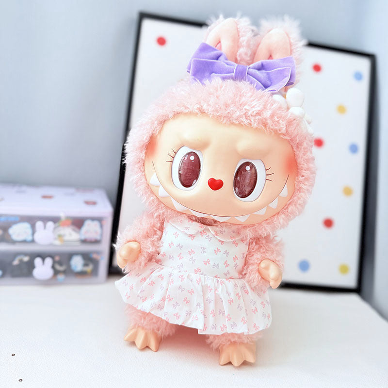 38Cm Labubu plush doll dress for Labubu doll dress MOKOKO sweet heart dress