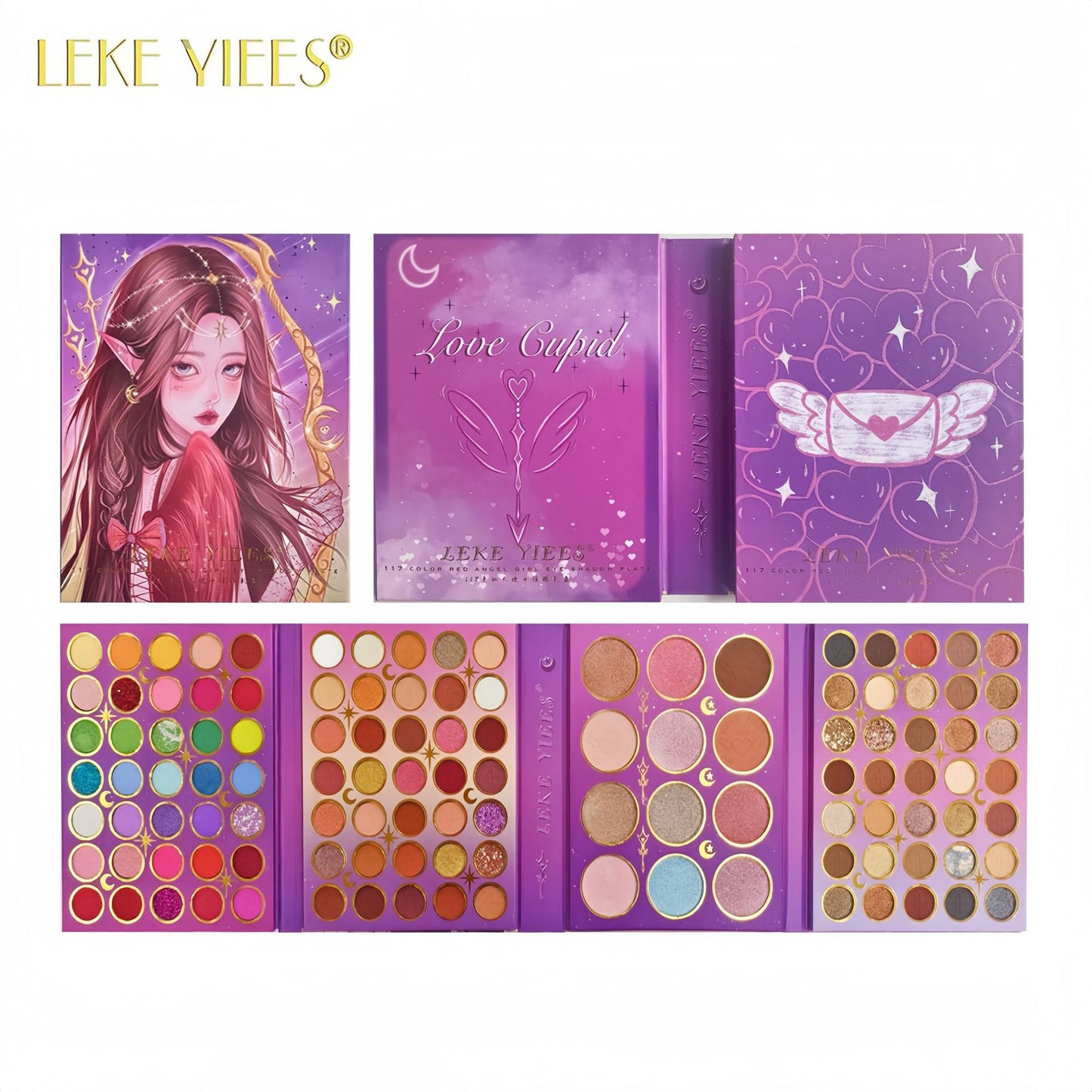 105-Color eyeshadow disc, four-layer folded model, beaded matte eyeshadow-highlight blush integrated disc