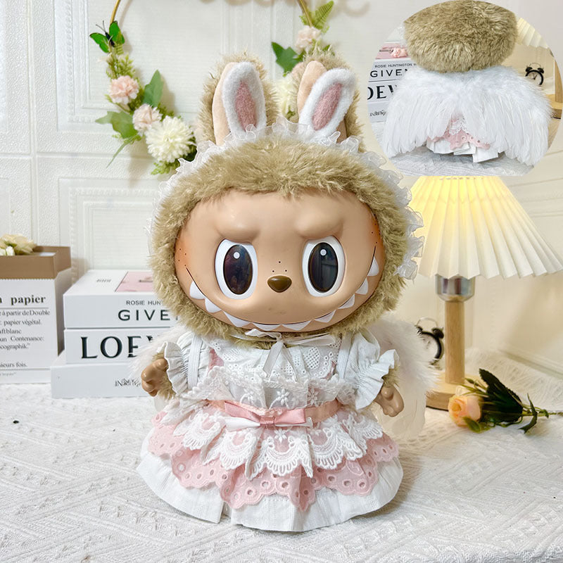 38Cm Labubu vinyl plush doll clothes for Labubu doll clothes summer pipa clothes set cute