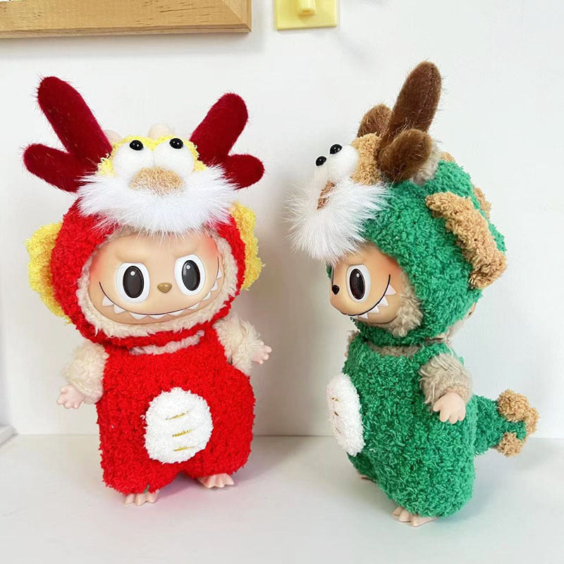17Cm blind box Rab cloth for pure handmade series Year of the Dragon suit onesie suit labubu pendant clothes