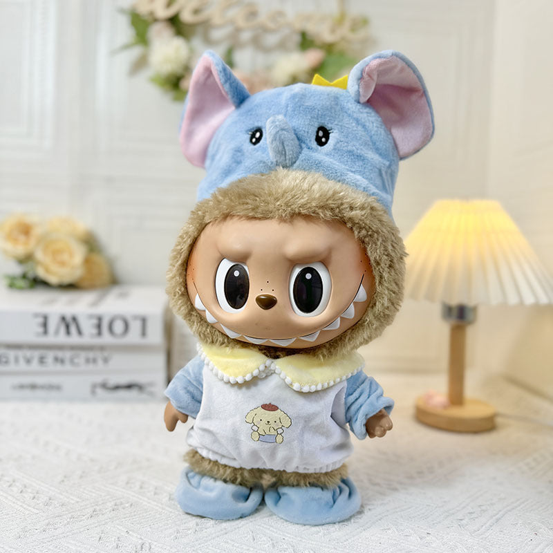 38Cm Labubu vinyl plush doll clothes for Labubu doll clothes summer pipa clothes set cute
