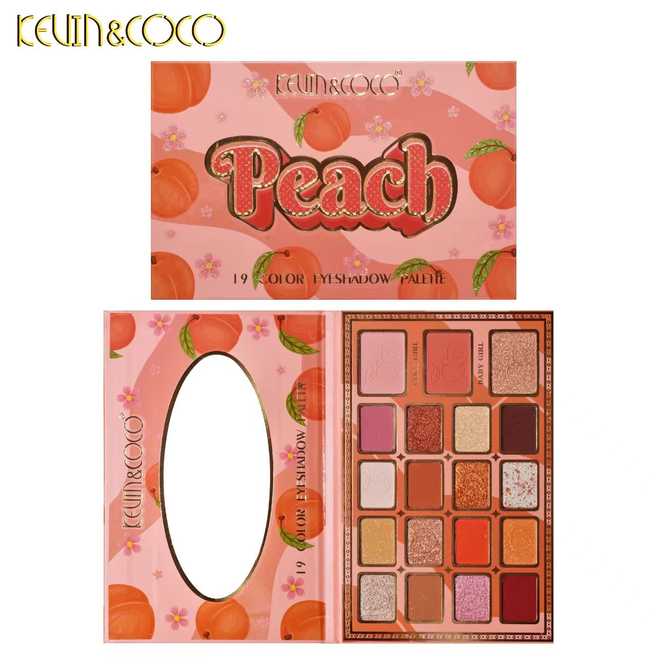 KEVIN & COCO 19-color peach eyeshadow, earth bead matte eyeshadow