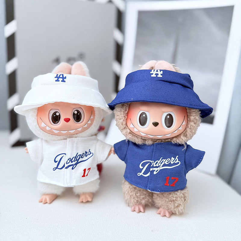 The first, second and third generation Labubu clothes pendant Labubu sitting baby clothes LA baseball sports suit is trendy and cute