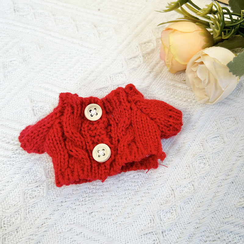 17Cm blind box rabub sweater pants macaron labubu pendant doll knitted sweater new year sweater cute