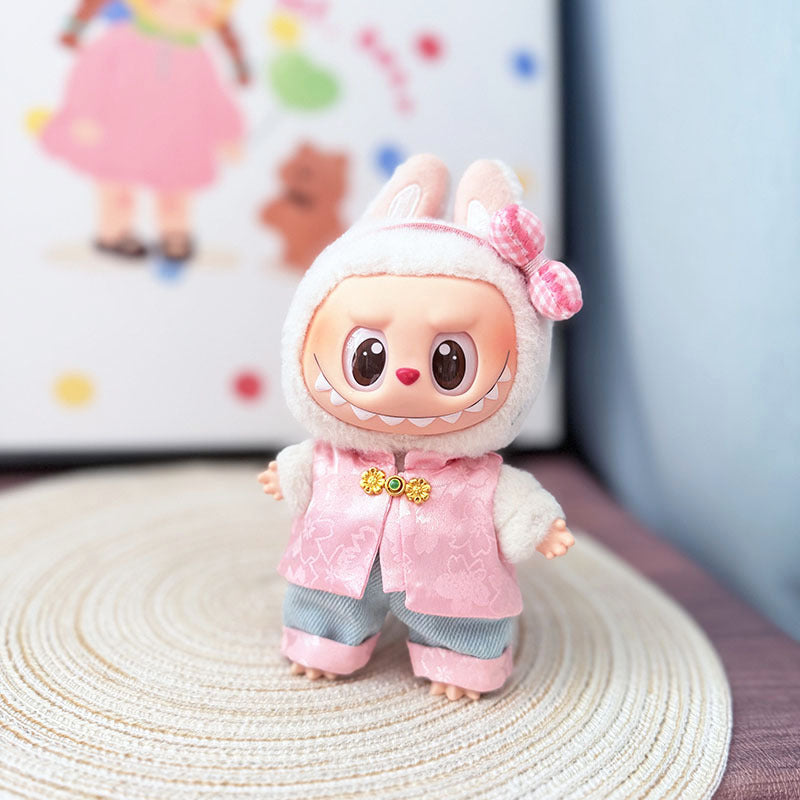 The first, second and third generation keychain Labubu clothes pendant Labubu baby clothes are elegant Chinese style suits, cute fairy.