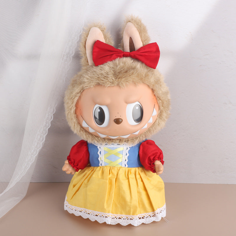 38Cm Labubu vinyl plush doll clothes for Labubu doll clothes striped animal shirt set cute