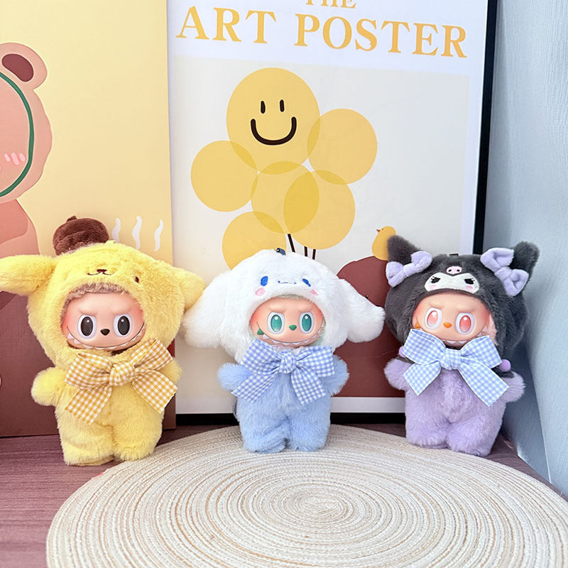 The first, second and third generation keychain Labubu clothes pendant Labubu baby Yipaqia dog small animal tote bag is cute.
