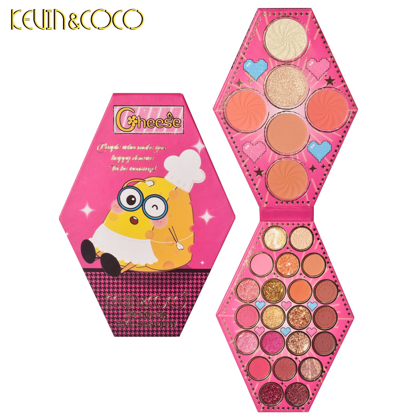 KEVIN & COCO 28-color eyeshadow disc, bead matte earth color, joint name, brightening highlight powder