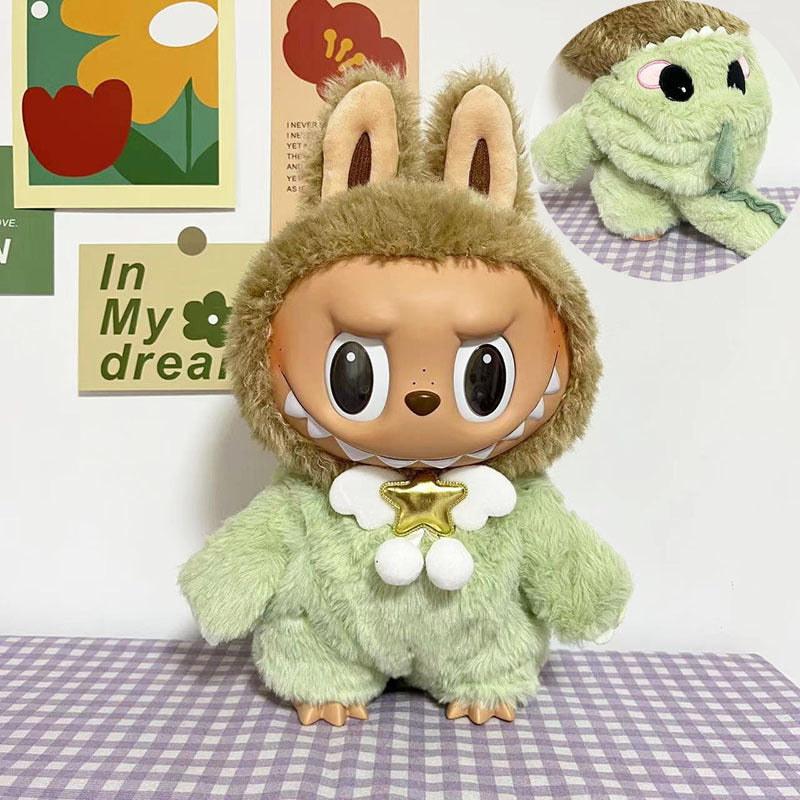 38Cm Labubu Vinyl Plush Doll Labubu Time to Chill Doll Dinosaur onesie