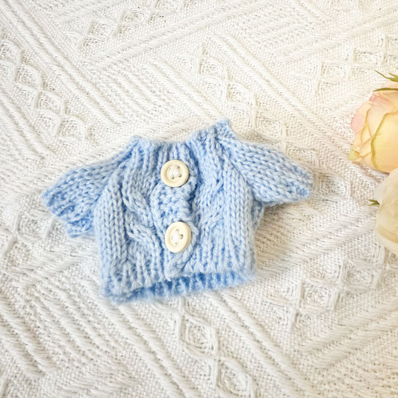 17Cm blind box rabub sweater pants macaron labubu pendant doll knitted sweater new year sweater cute