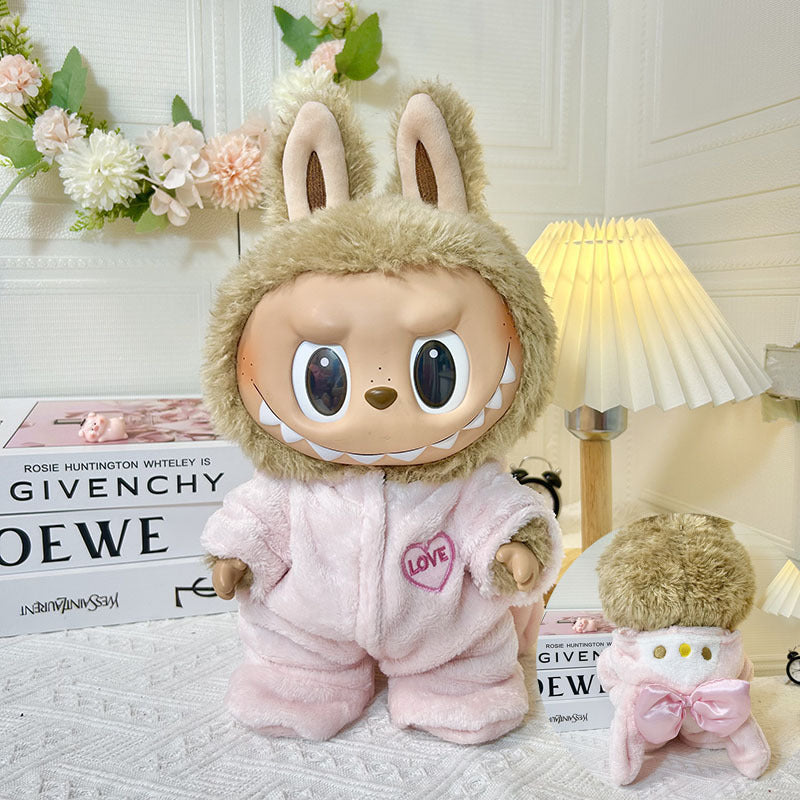 38Cm Labubu vinyl plush doll clothes for Labubu doll clothes summer pipa clothes set cute