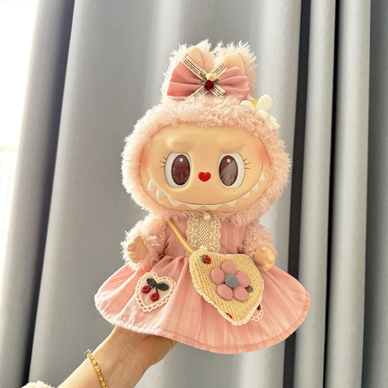 38Cm Labubu plush doll dress for Labubu doll dress MOKOKO sweetheart Japanese dress