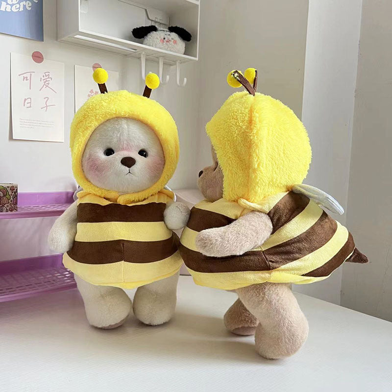 30Cm medium Lena joint bear doll clothes cute bee two-piece set teddy bear Internet celebrity baby clothes cute