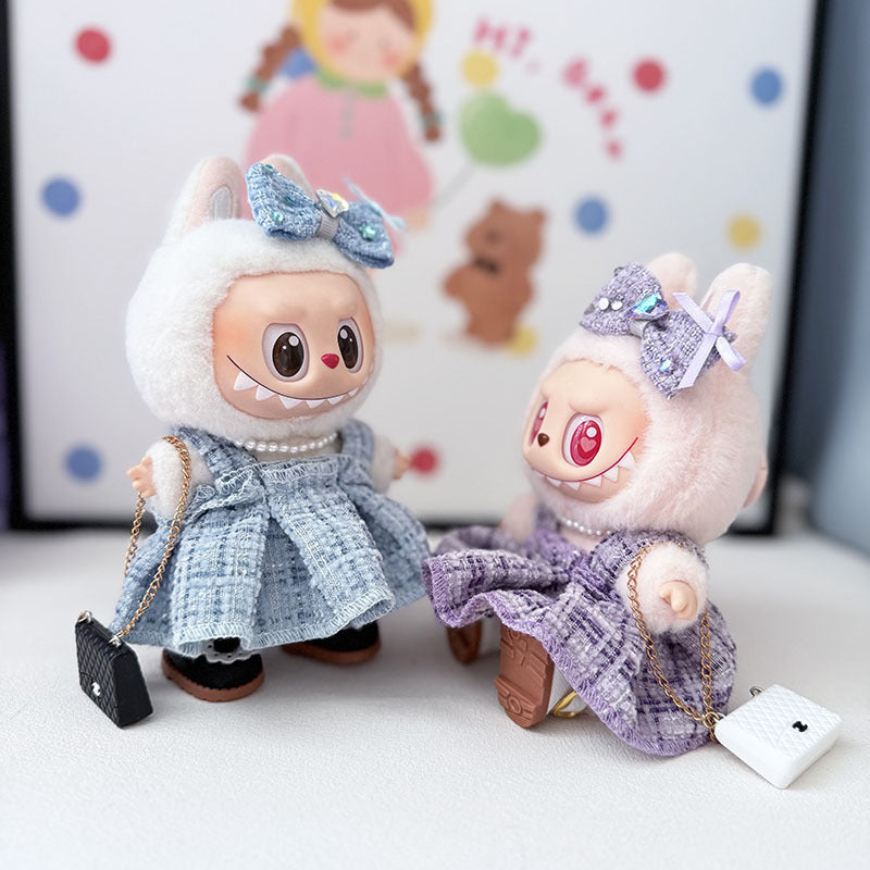 The first, second and third generation keychain Labubu clothes pendant Labubu baby clothes high-end small pendulum fragrant skirt set lady
