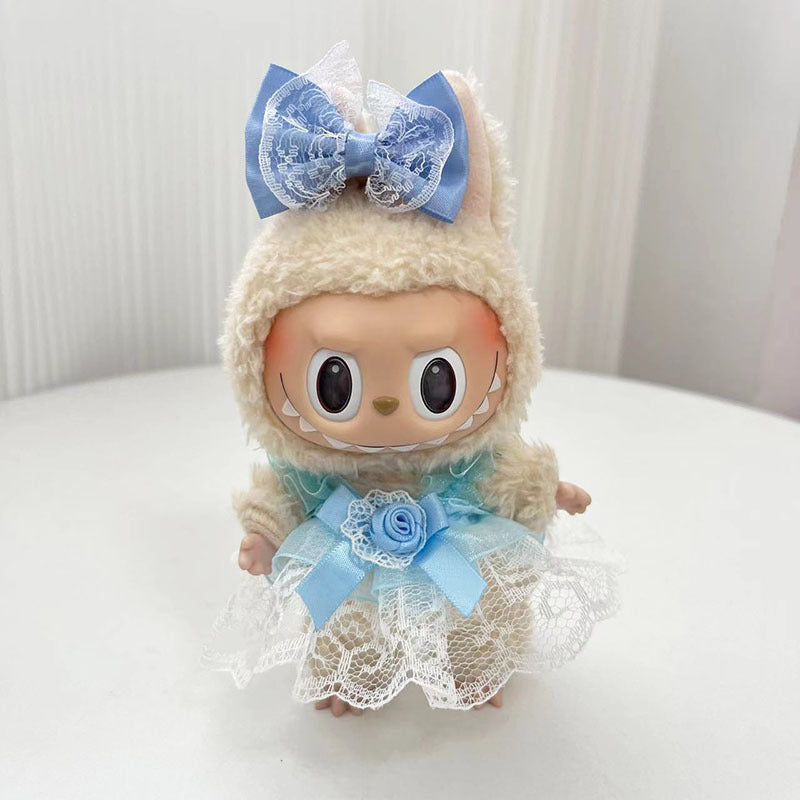 17Cm blind box rabub for stylish zipper shirt cool zipper sweater labubu pendant clothes cute