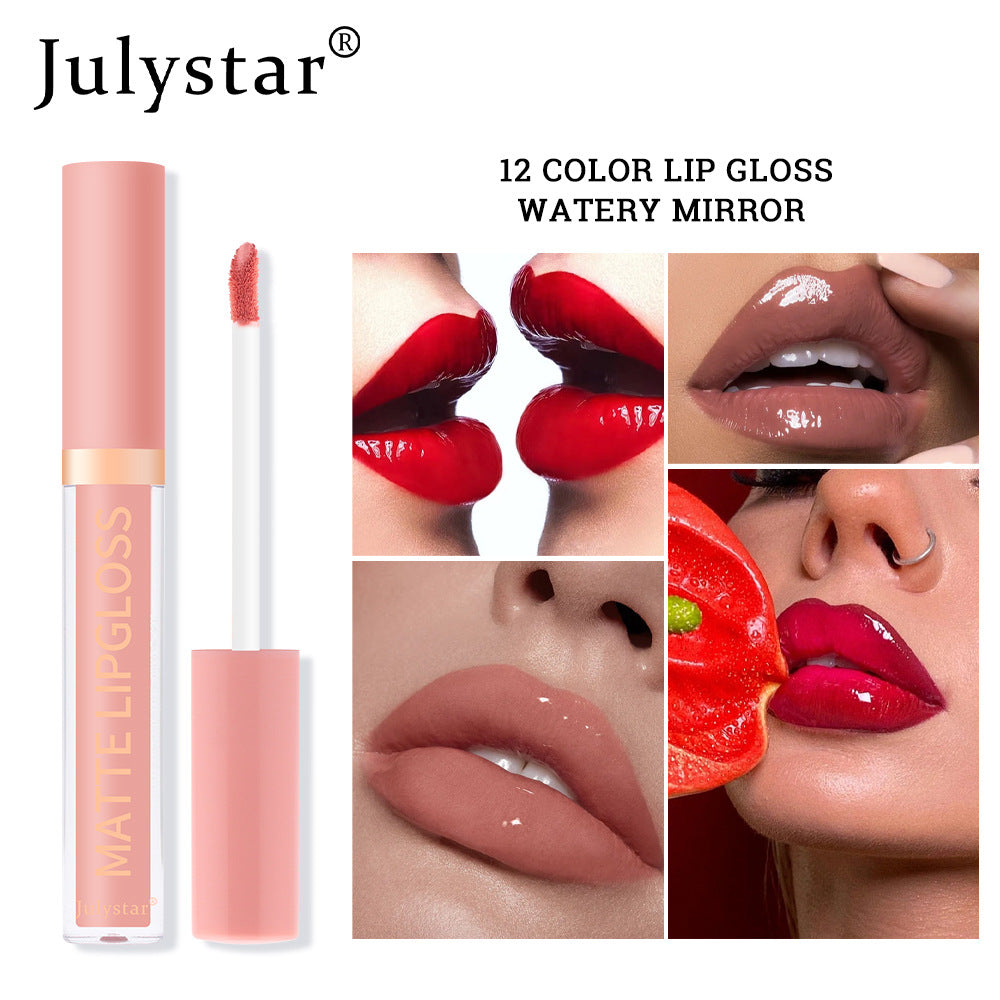European and American makeup water gloss lip glaze mirror lip gloss liquid natural long-lasting moisturizing non-decolorizing lip gloss