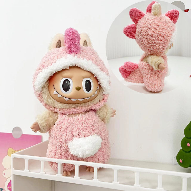 15Cm blind box Labubu handmade little dinosaur onesie little snowman labubu pendant Christmas outfit cute