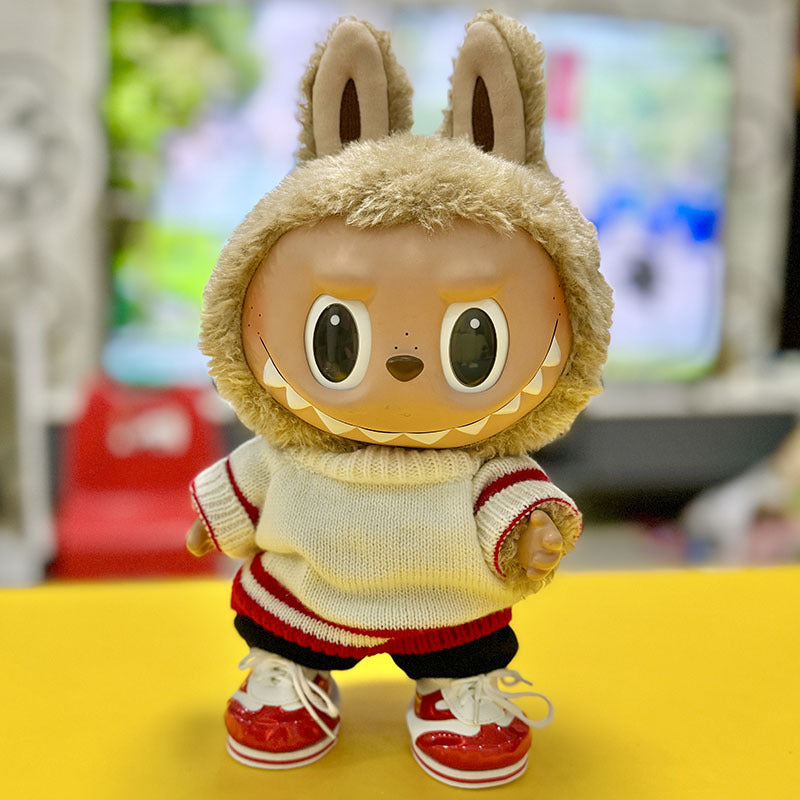 38Cm Labubu plush doll clothes for Labubu doll clothes Christmas suit Casual bear sweater