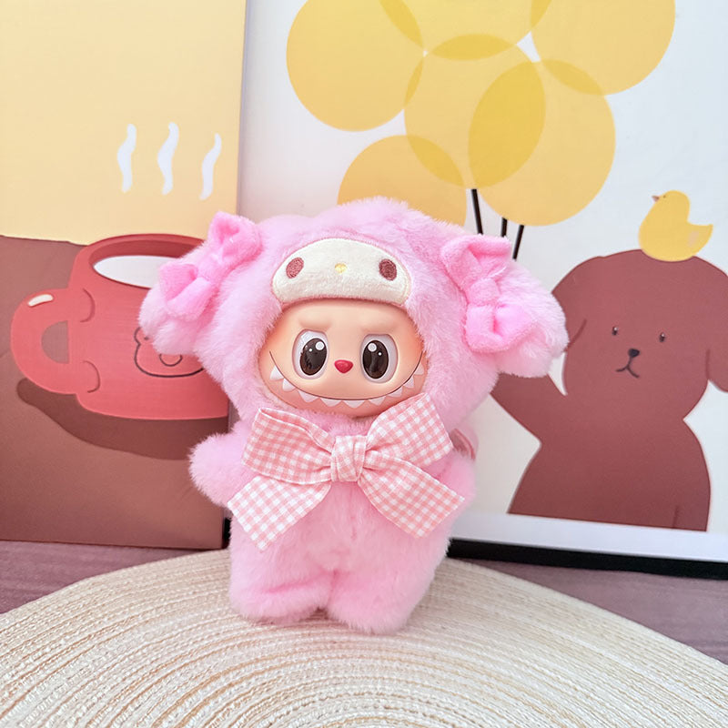 The first, second and third generation keychain Labubu clothes pendant Labubu baby Yipaqia dog small animal tote bag is cute.