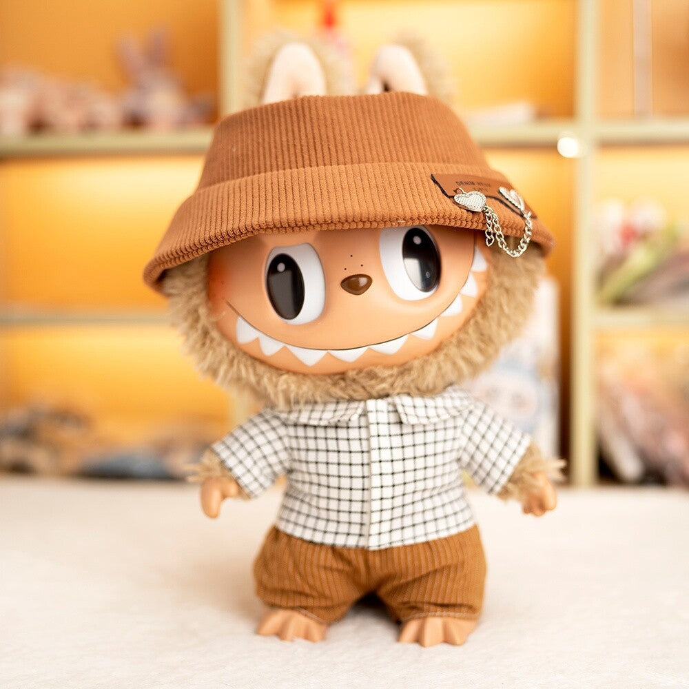 38Cm Labubu plush doll clothes for Labubu doll clothes accessories large love chain hat