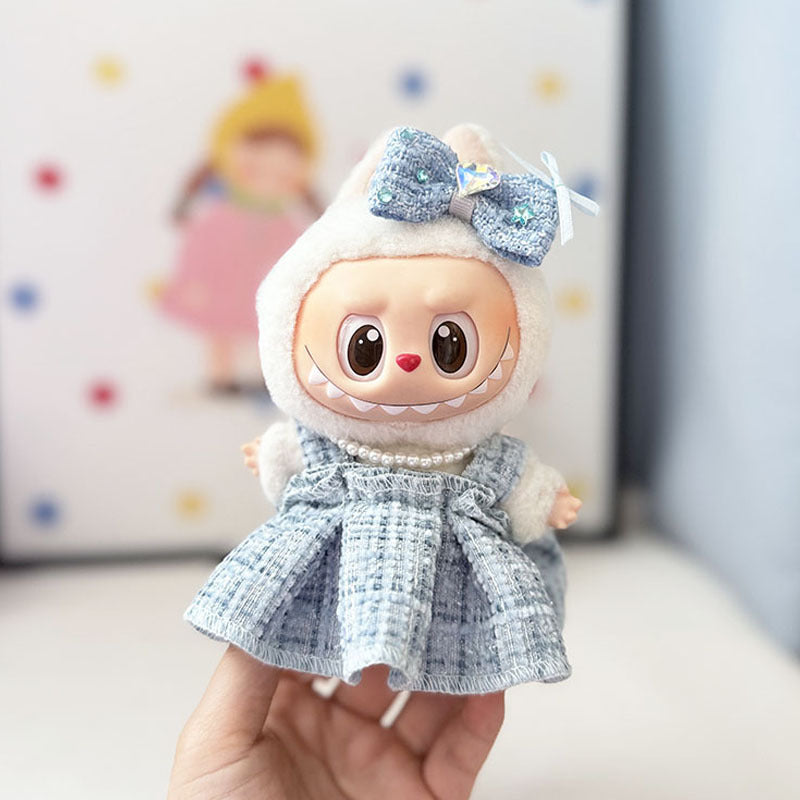 The first, second and third generation keychain Labubu clothes pendant Labubu baby clothes high-end small pendulum fragrant skirt set lady