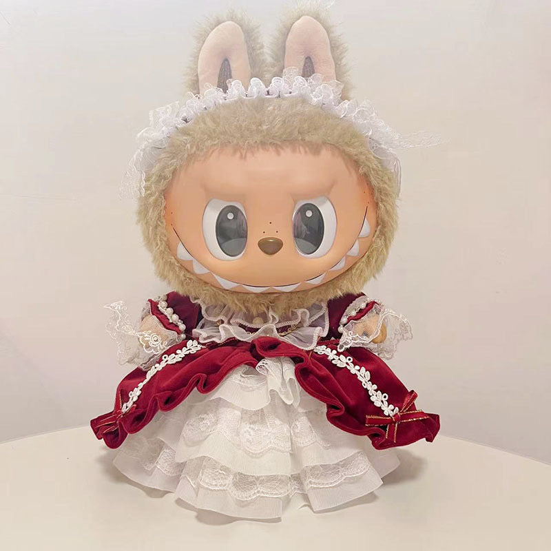 38Cm Labubu vinyl plush doll clothes for Labubu doll clothes summer pipa clothes set cute
