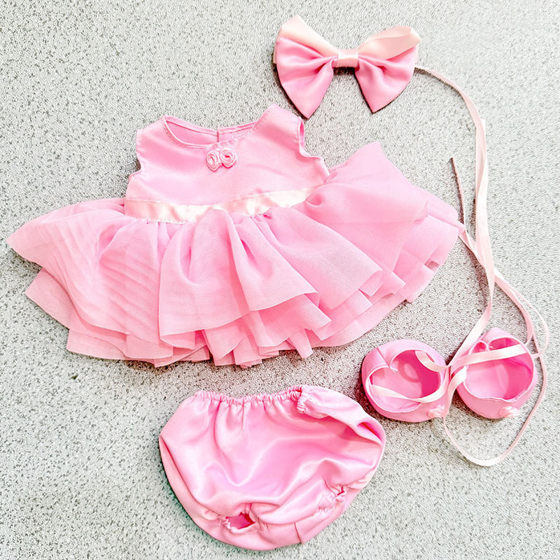 38Cm Labubu plush doll dress for Labubu doll clothes MOKOKO pink ballet dress set