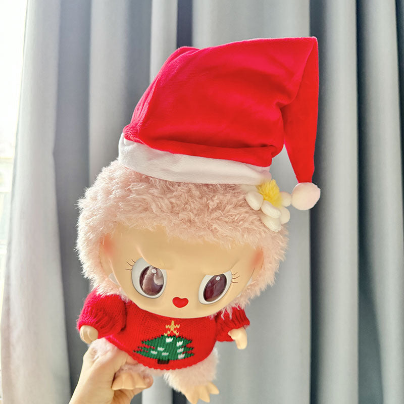 38Cm Labubu plush doll dress for Labubu doll MOKOKO sweetheart Christmas tree sweater set