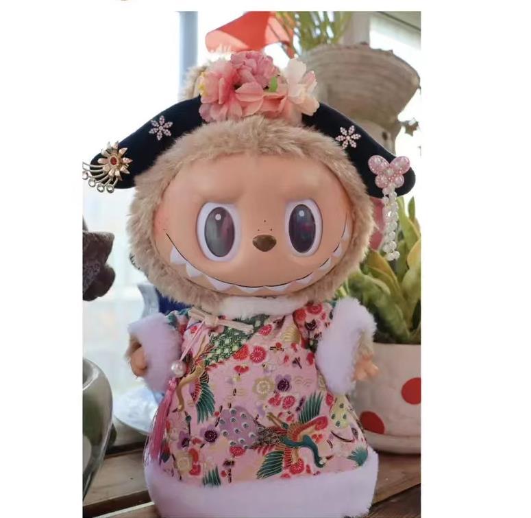 38Cm Labubu Vinyl Plush Doll Labubu Time to Chill Doll Dinosaur onesie