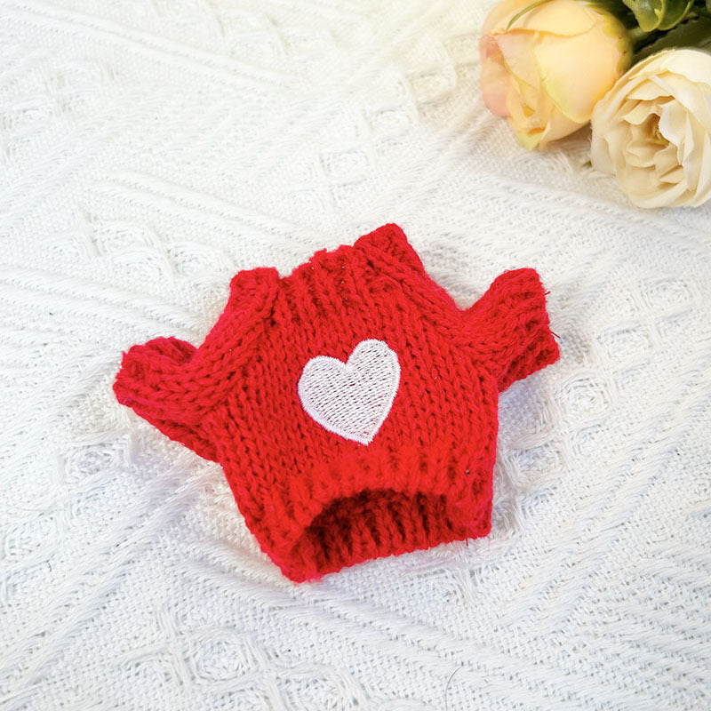 17Cm blind box rabub sweater pants macaron labubu pendant doll knitted sweater new year sweater cute
