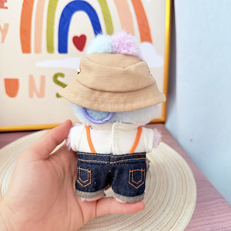 The first, second and third generations of Labubu clothes pendant Labubu sitting baby clothes Kechun same spring field overalls