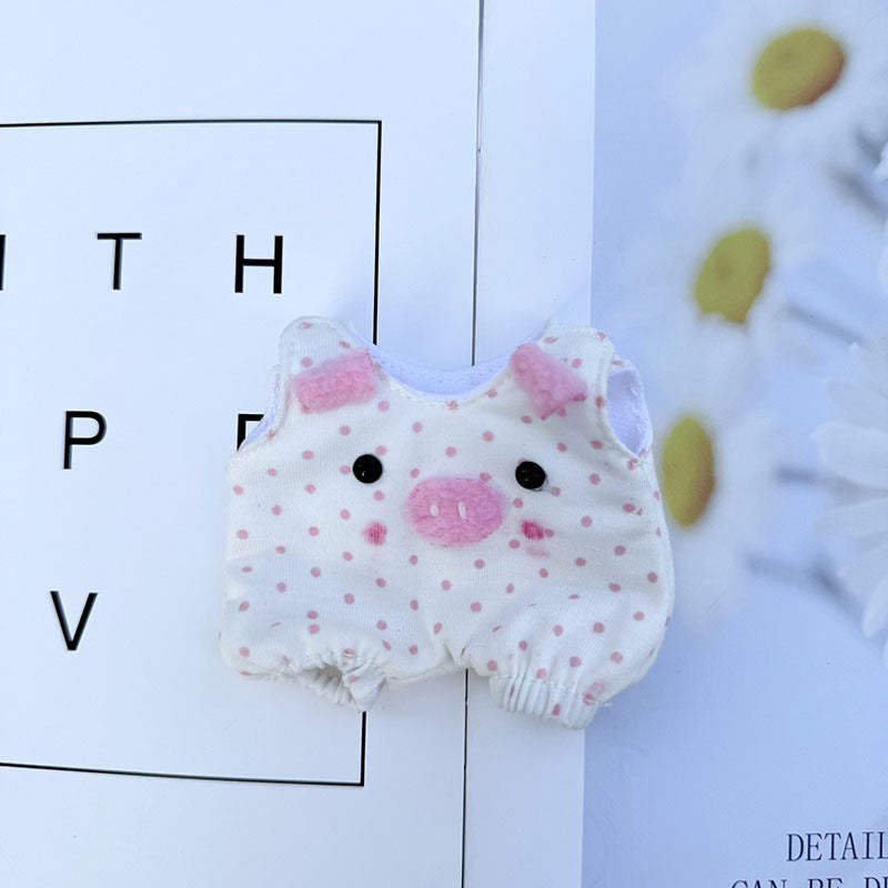 First and second generation keychain Labubu clothes pendant Labubu baby clothes cat hat + plaid overalls cute